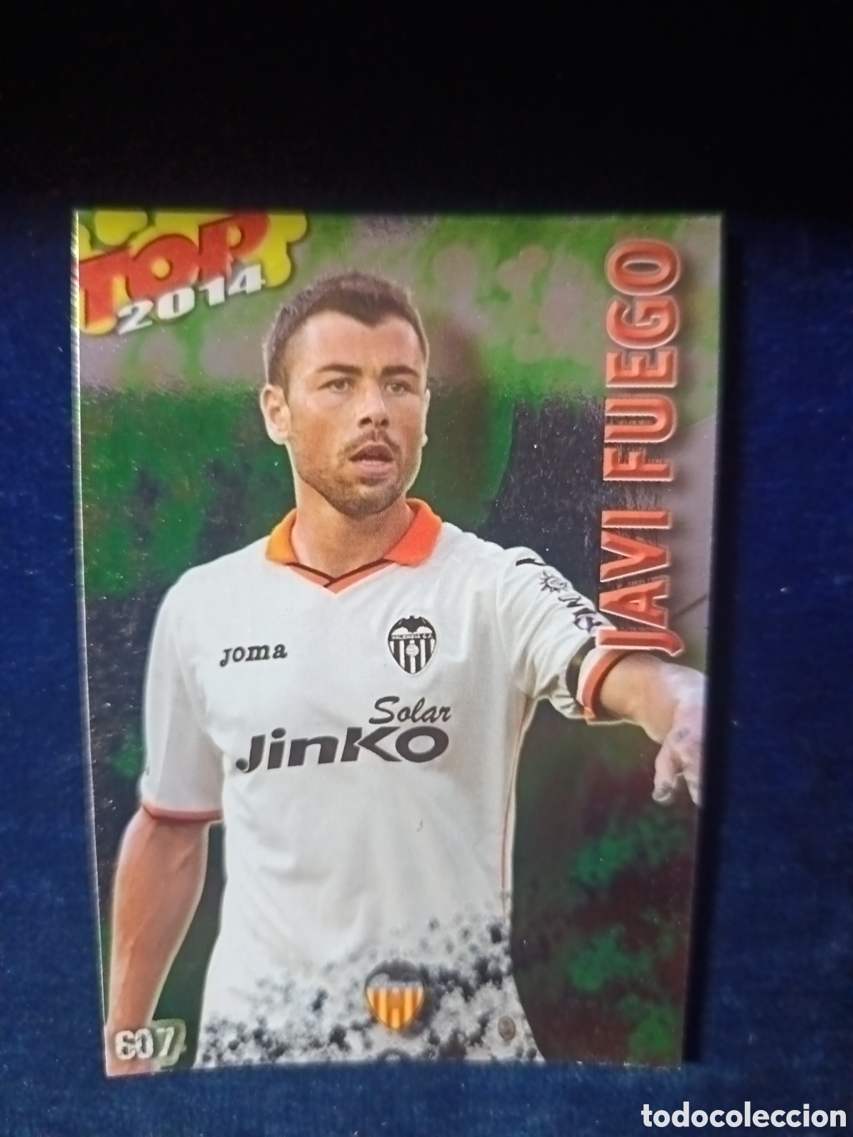 Fu&szlig;ball-Sticker: 607 Javi Fuego TOP BRILLO VERDE - MUNDICROMO 2013 2014 13-14