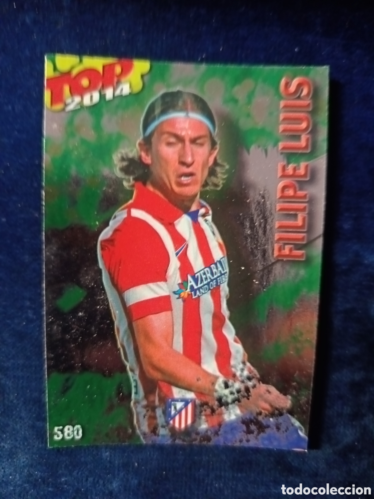 Fu&szlig;ball-Sticker: 580 Filipe Luis TOP BRILLO VERDE - MUNDICROMO 2013 2014 13-14