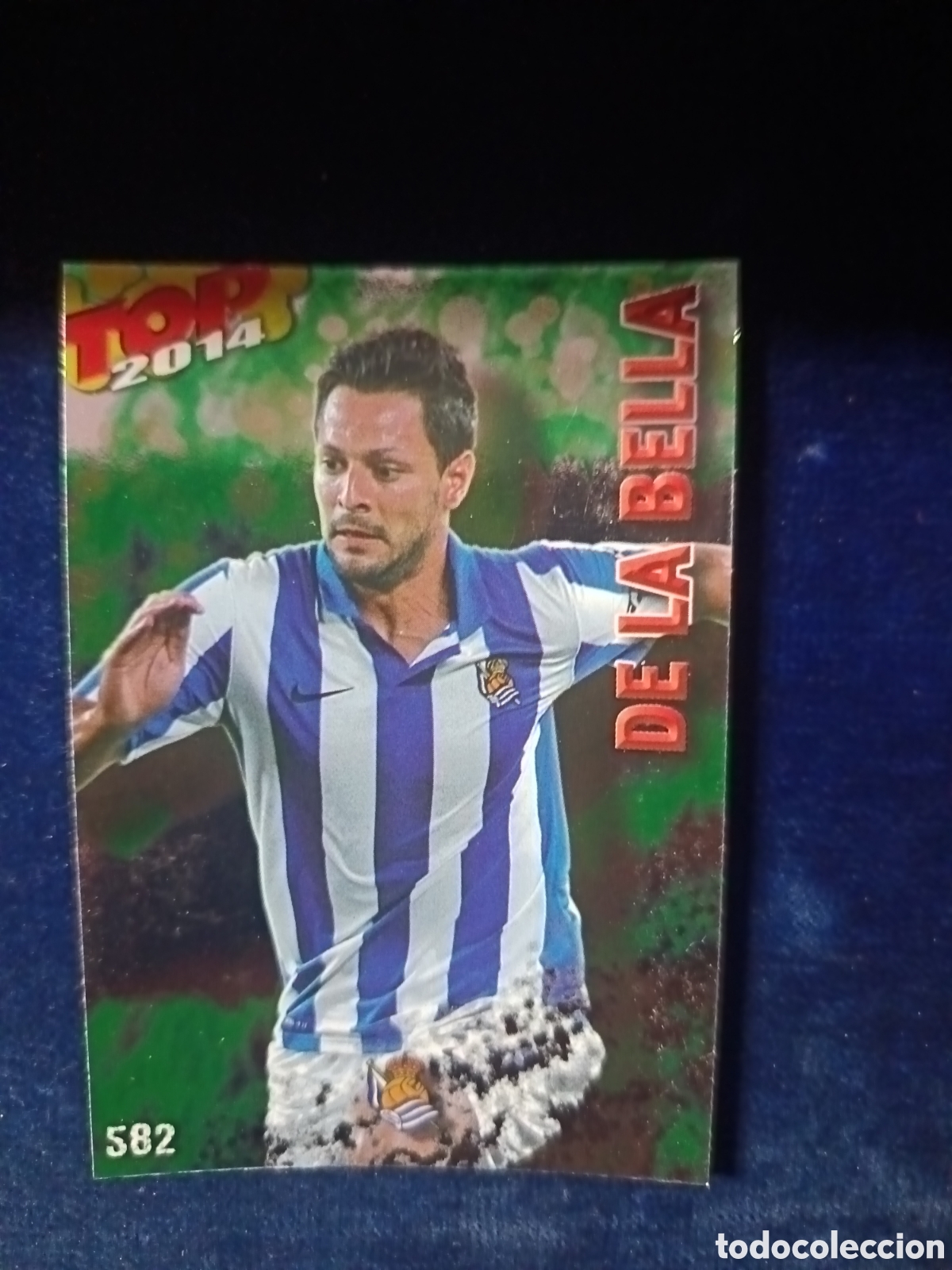 Figurine di Calcio: 582 De La Bella TOP BRILLO VERDE - MUNDICROMO 2013 2014 13-14