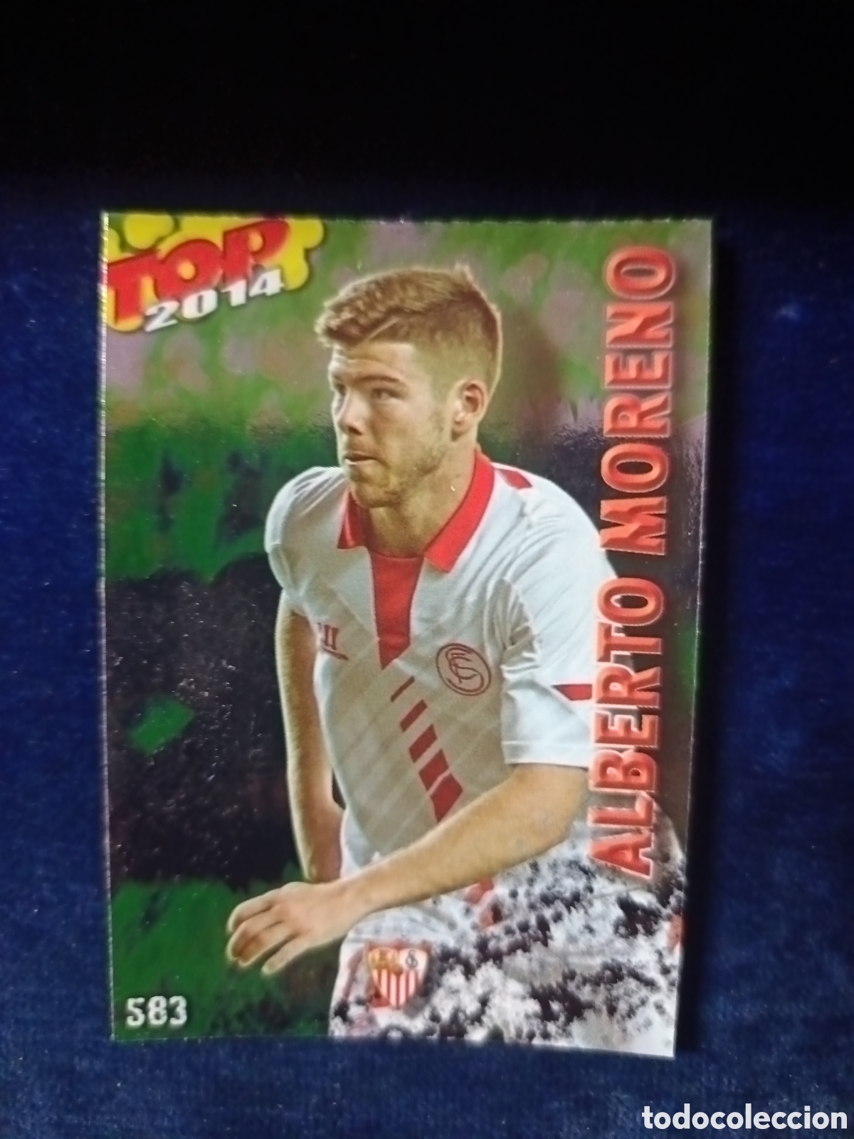 Fu&szlig;ball-Sticker: 583 Alberto moreno TOP BRILLO VERDE - MUNDICROMO 2013 2014 13-14