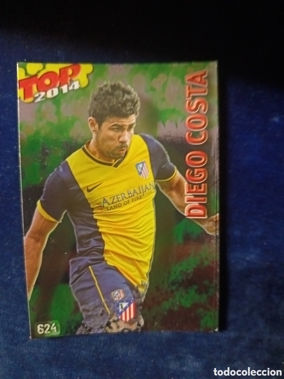 Fu&szlig;ball-Sticker: 624 Diego Costa TOP BRILLO VERDE - MUNDICROMO 2013 2014 13-14