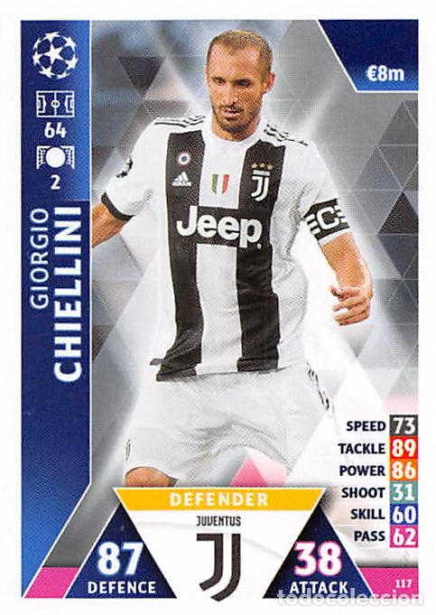 Fu&szlig;ball-Sticker: TOPPS MATCH ATTAX UCL (EDICION INDIA) 18/19 2018/2019 #117 GIORGIO CHIELLINI (JUVENTUS)