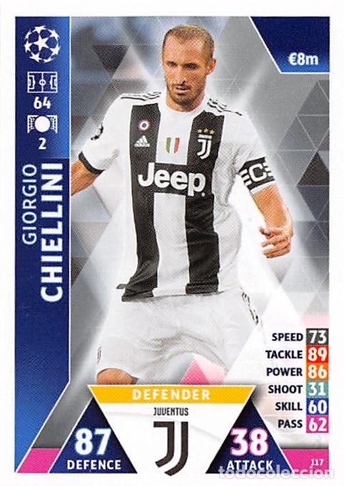 Fu&szlig;ball-Sticker: TOPPS MATCH ATTAX UCL (EDICION INDIA) 18/19 2018/2019 #117 GIORGIO CHIELLINI (JUVENTUS)