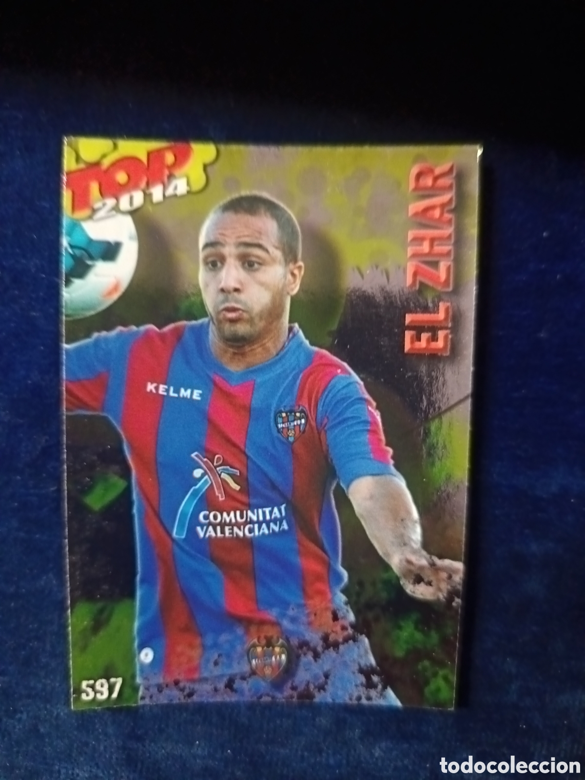 Cromos de f&uacute;tbol: 597 El Zhar TOP BRILLO Dorado - MUNDICROMO 2013 2014 13-14