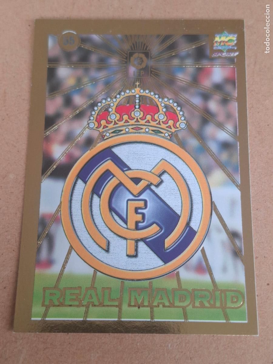 Cromos de f&uacute;tbol: MUNDICROMO 98 99 1998 1999 - 55 ESCUDO ( CORREGIDAS ESTAD&Iacute;STICAS ) - REAL MADRID (CV)