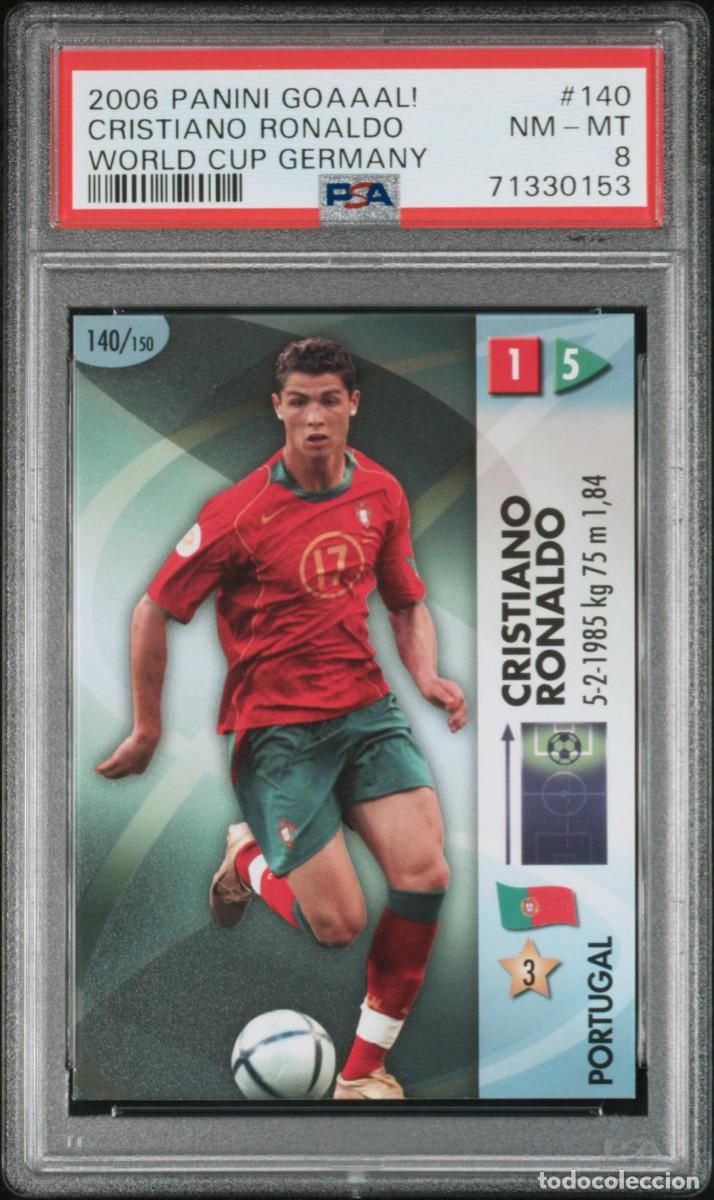 Cromos de f&uacute;tbol: Cristiano Ronaldo #140 Portugal Panini Goaaal! World Cup Germany 2006 PSA 8 NM MT