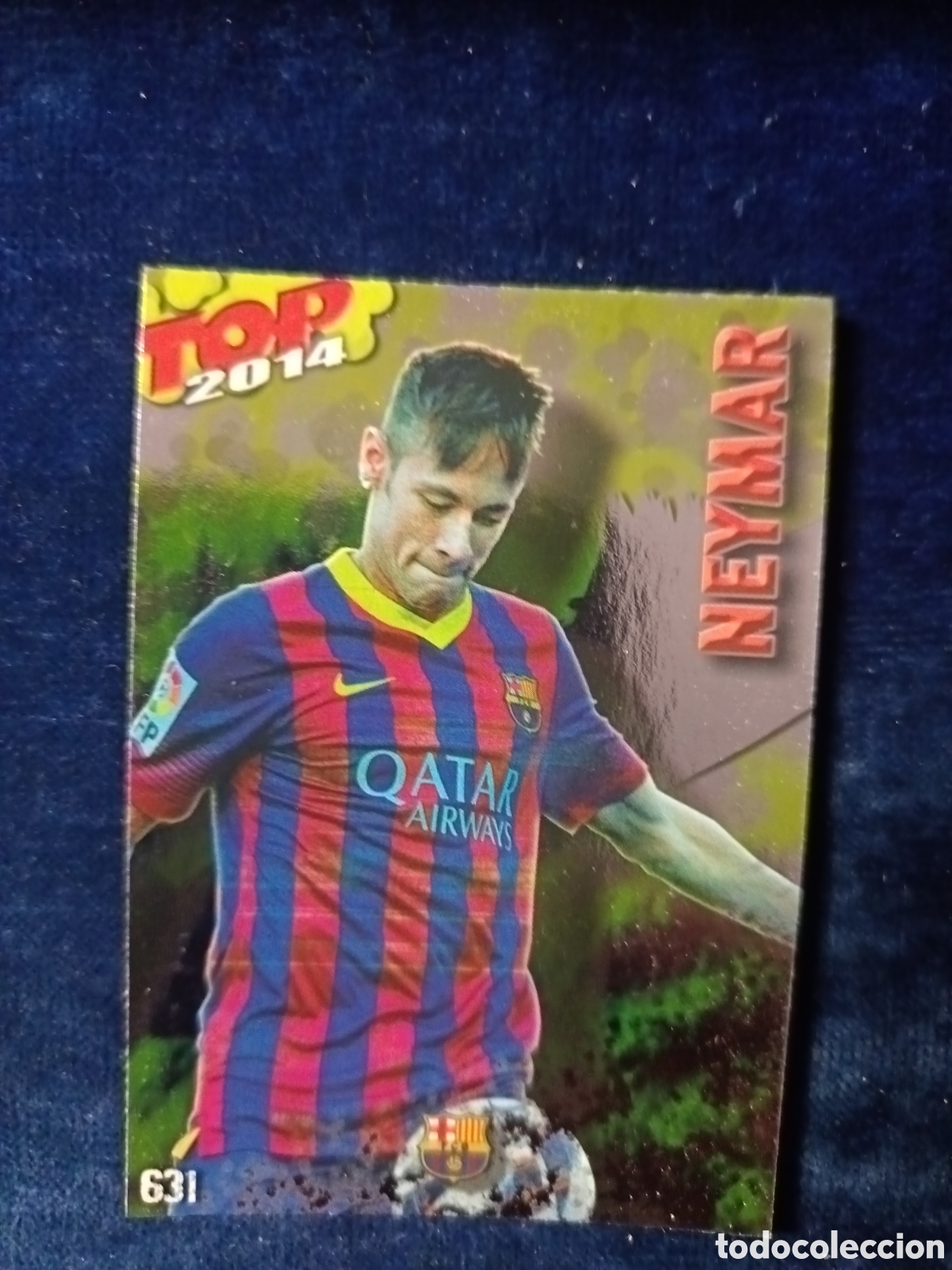 Cromos de f&uacute;tbol: 631 Neymar TOP BRILLO Dorado - MUNDICROMO 2013 2014 13-14