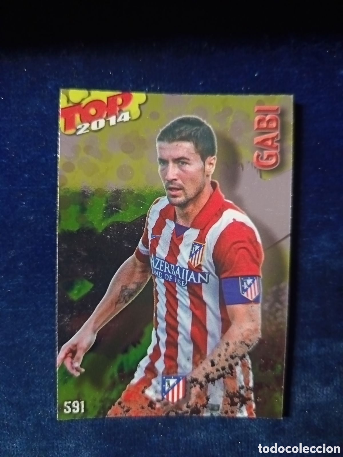 Football Stickers: 591 Gabi TOP BRILLO Dorado - MUNDICROMO 2013 2014 13-14