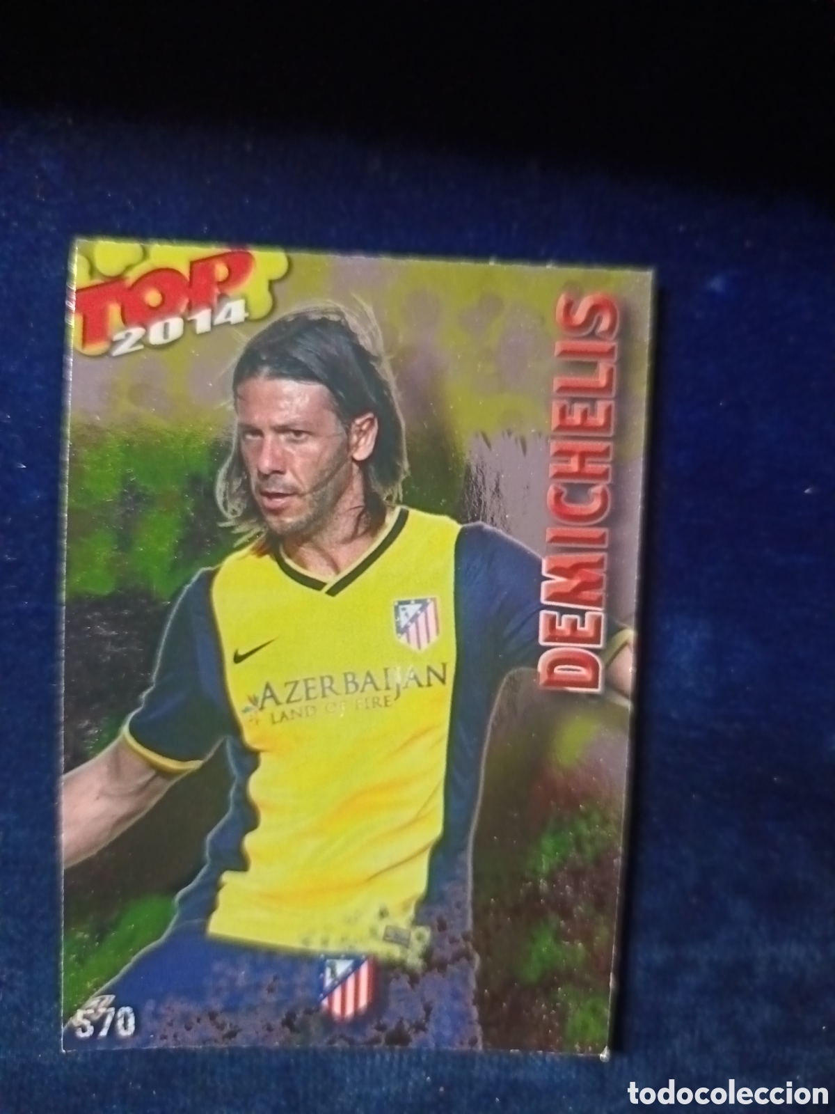 Football Stickers: 570 Demichelis TOP BRILLO Dorado - MUNDICROMO 2013 2014 13-14