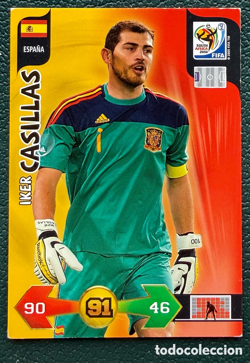 Cromos de f&uacute;tbol: IKER CASILLAS ESPA&Ntilde;A FICHAS ALBUM ADRENALYN XL MUNDIAL SOUTH AFRICA 2010