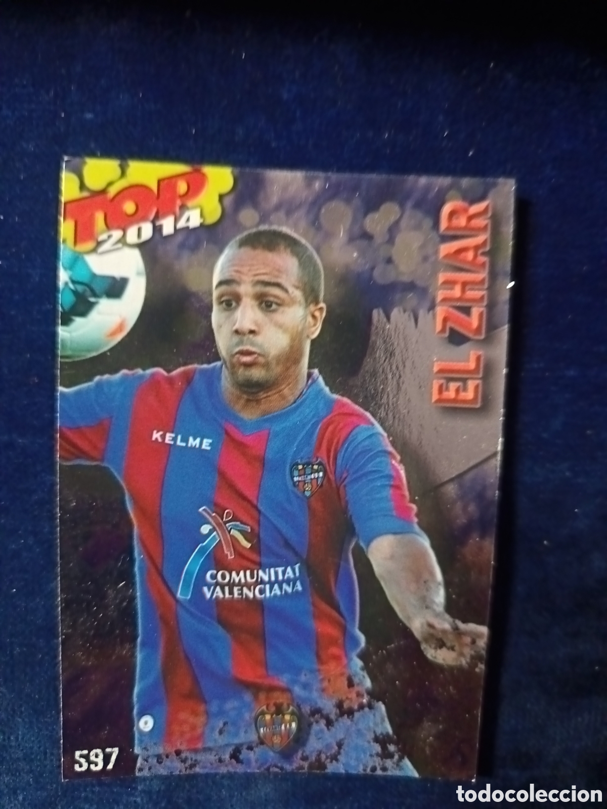 Fu&szlig;ball-Sticker: 597 El Zhar TOP Liso Azul- MUNDICROMO 2013 2014 13-14