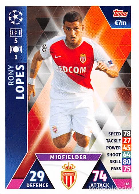 Fu&szlig;ball-Sticker: TOPPS MATCH ATTAX UCL (EDICION INDIA) 18/19 2018/2019 #165 RONY LOPES (AS MONACO)