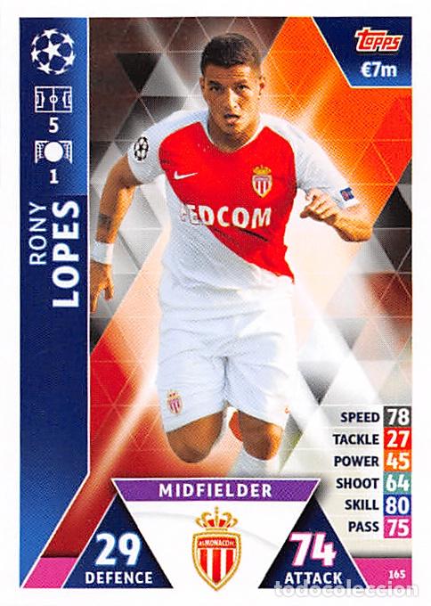 Fu&szlig;ball-Sticker: TOPPS MATCH ATTAX UCL (EDICION INDIA) 18/19 2018/2019 #165 RONY LOPES (AS MONACO)