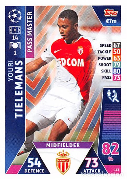Fu&szlig;ball-Sticker: TOPPS MATCH ATTAX UCL (EDICION INDIA) 18/19 2018/2019 #163 YOURI TIELEMANS (AS MONACO)