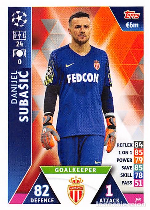 Cromos de f&uacute;tbol: TOPPS MATCH ATTAX UCL (EDICION INDIA) 18/19 2018/2019 #160 DANIJEL SUBASIC (AS MONACO)