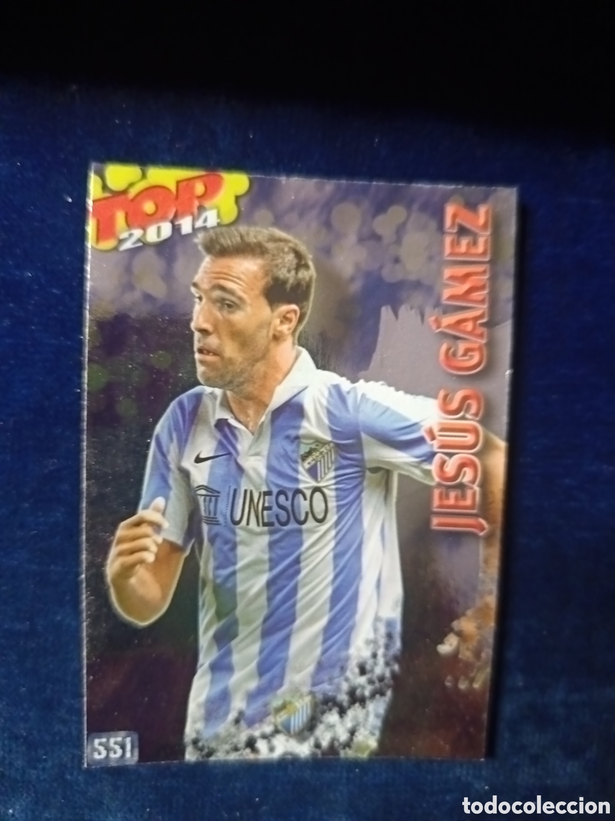 Cromos de f&uacute;tbol: 551 TOP Liso Azul- MUNDICROMO 2013 2014 13-14