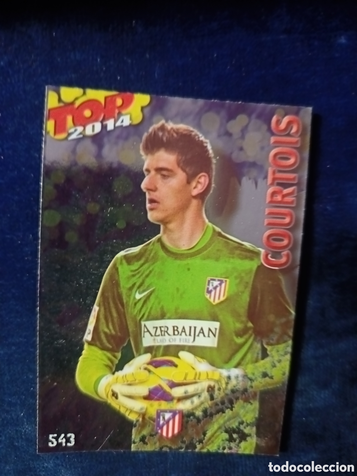 Cromos de f&uacute;tbol: 543 Courtois TOP Liso Azul- MUNDICROMO 2013 2014 13-14