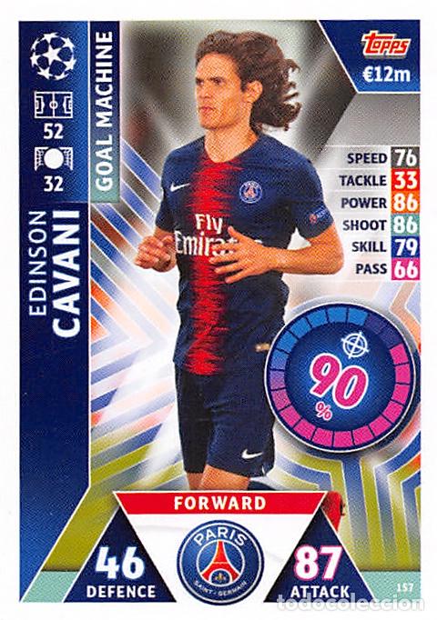 Cromos de f&uacute;tbol: TOPPS MATCH ATTAX UCL (EDICION INDIA) 18/19 2018/2019 #157 EDINSON CAVANI (PARIS SAINT-GERMAIN)