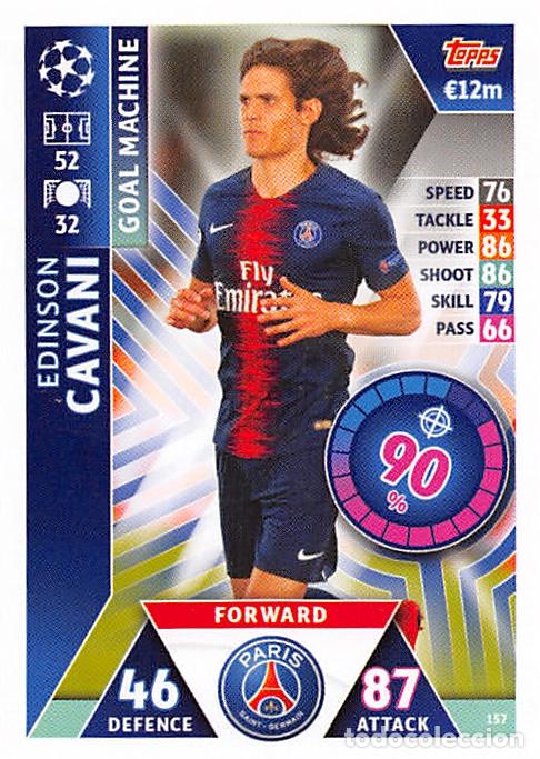 Cromos de f&uacute;tbol: TOPPS MATCH ATTAX UCL (EDICION INDIA) 18/19 2018/2019 #157 EDINSON CAVANI (PARIS SAINT-GERMAIN)