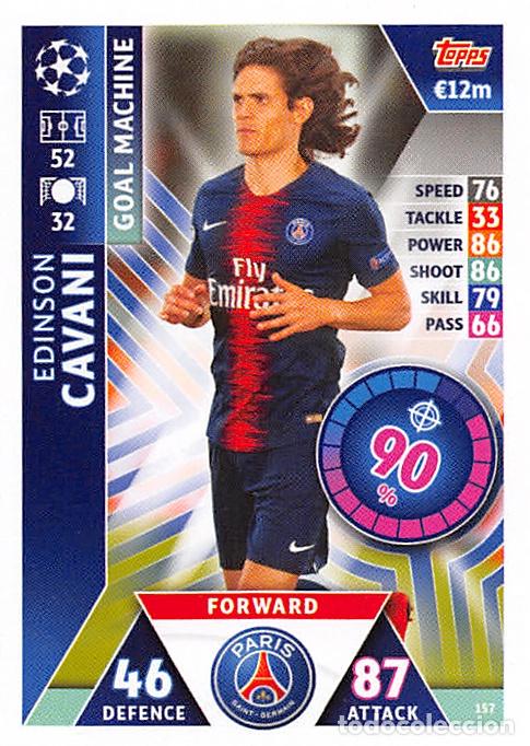 Cromos de f&uacute;tbol: TOPPS MATCH ATTAX UCL (EDICION INDIA) 18/19 2018/2019 #157 EDINSON CAVANI (PARIS SAINT-GERMAIN)