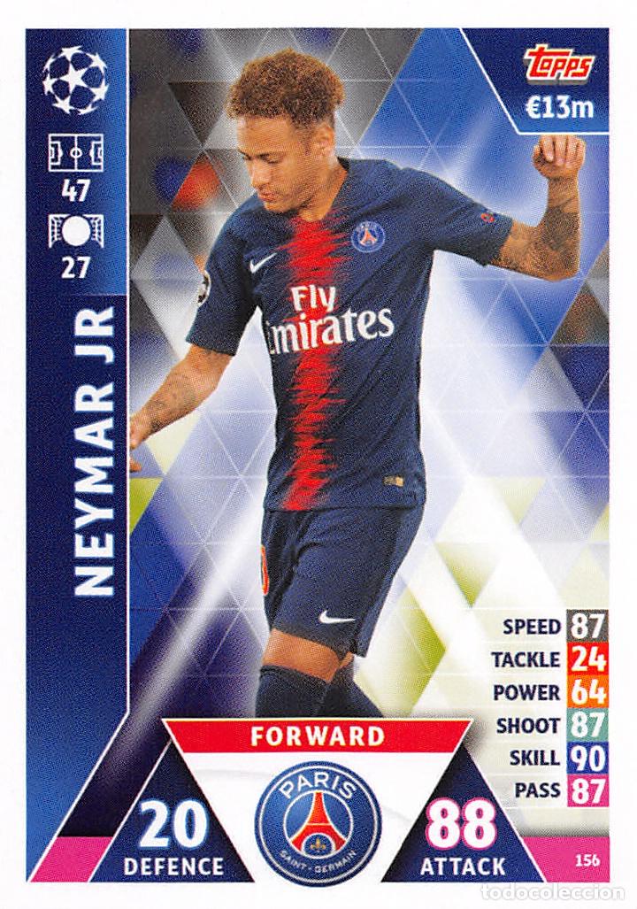 Cromos de f&uacute;tbol: TOPPS MATCH ATTAX UCL (EDICION INDIA) 18/19 2018/2019 #156 NEYMAR JR (PARIS SAINT-GERMAIN)