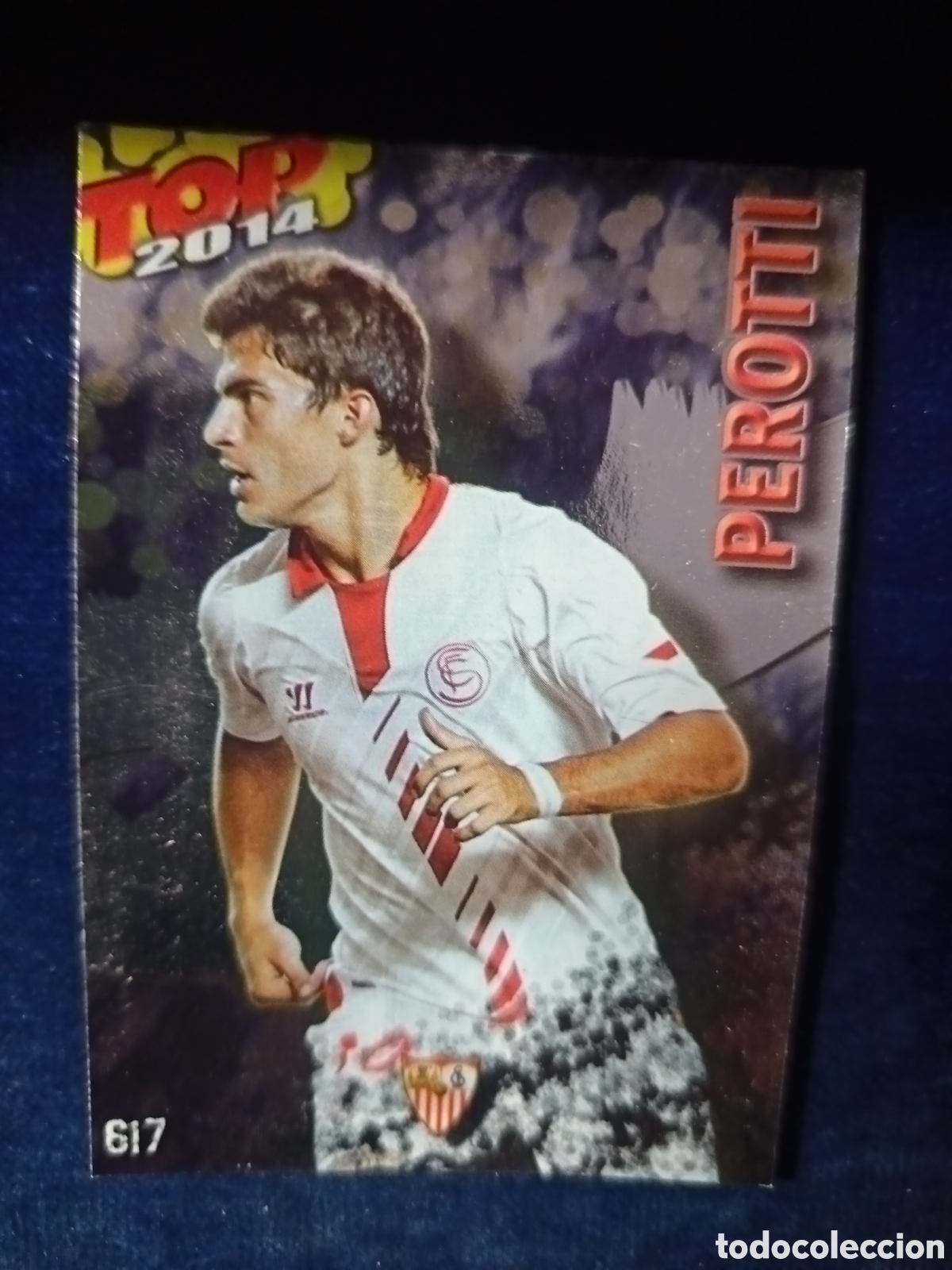 Cromos de f&uacute;tbol: 617 Perotti TOP Liso Azul- MUNDICROMO 2013 2014 13-14