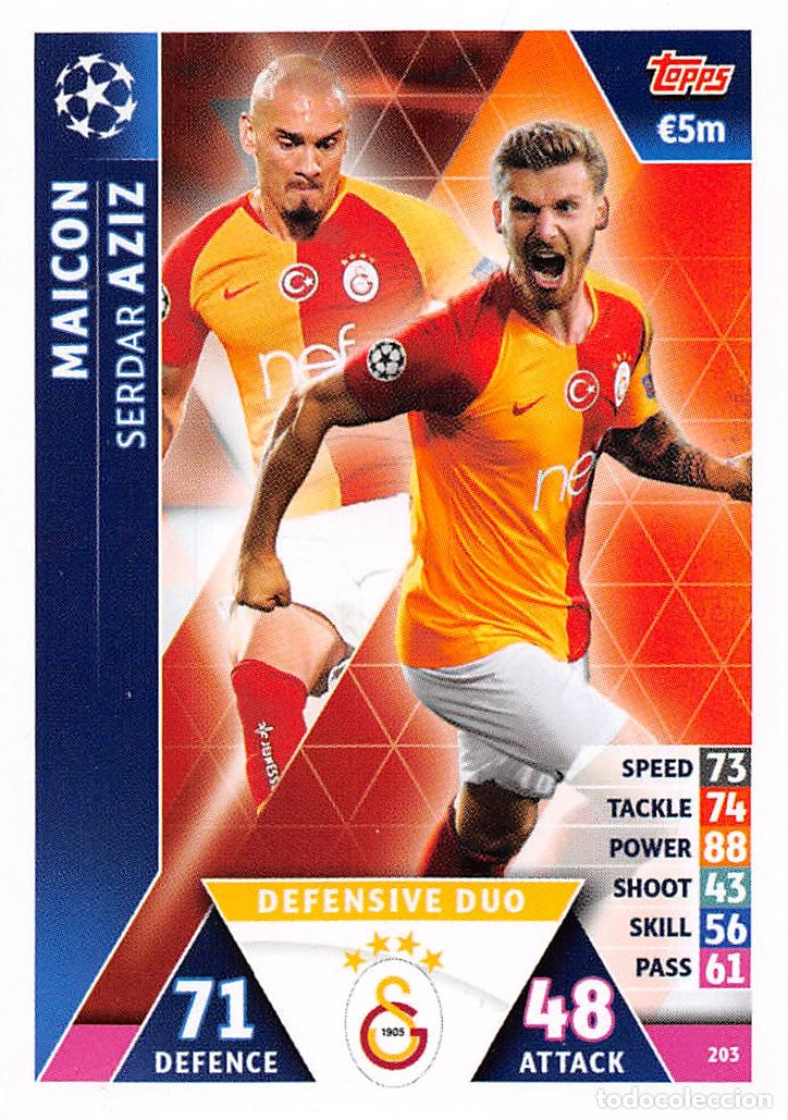 Cartes &agrave; collectionner de Football: TOPPS MATCH ATTAX UCL (EDICION INDIA) 18/19 2018/2019 #203 MAICON / AZIZ (GALATASARAY AS)