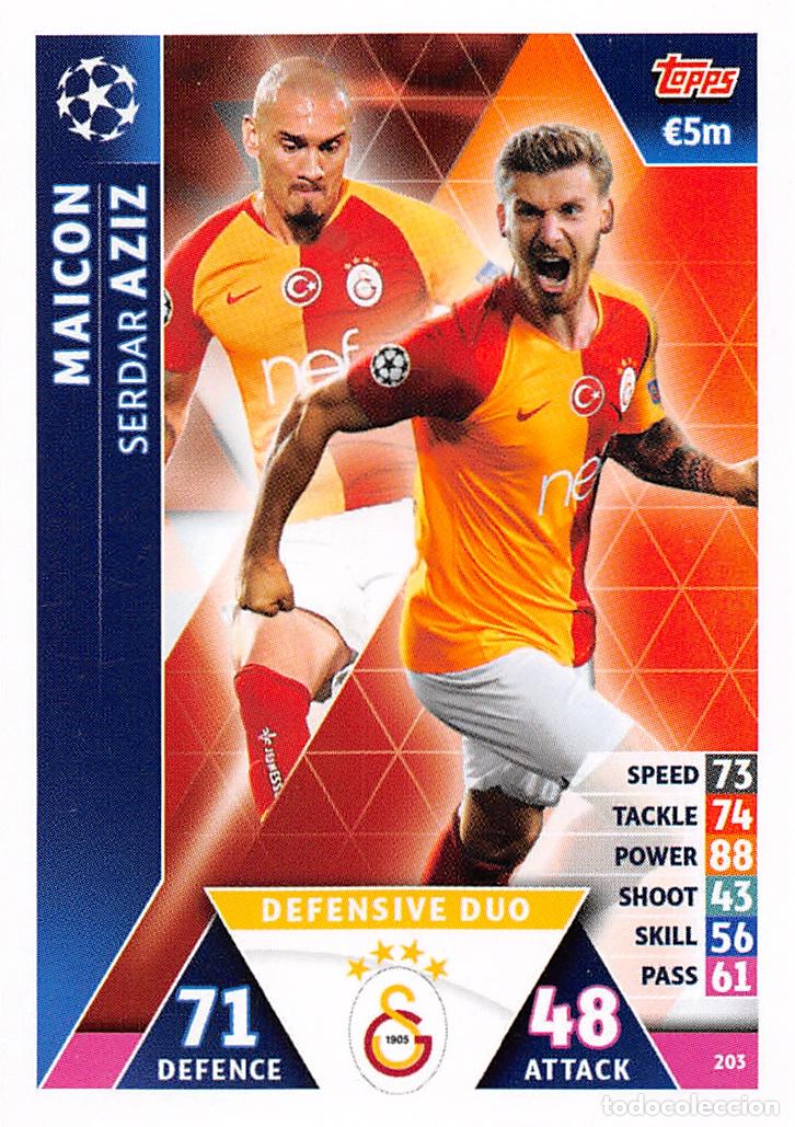 Cartes &agrave; collectionner de Football: TOPPS MATCH ATTAX UCL (EDICION INDIA) 18/19 2018/2019 #203 MAICON / AZIZ (GALATASARAY AS)