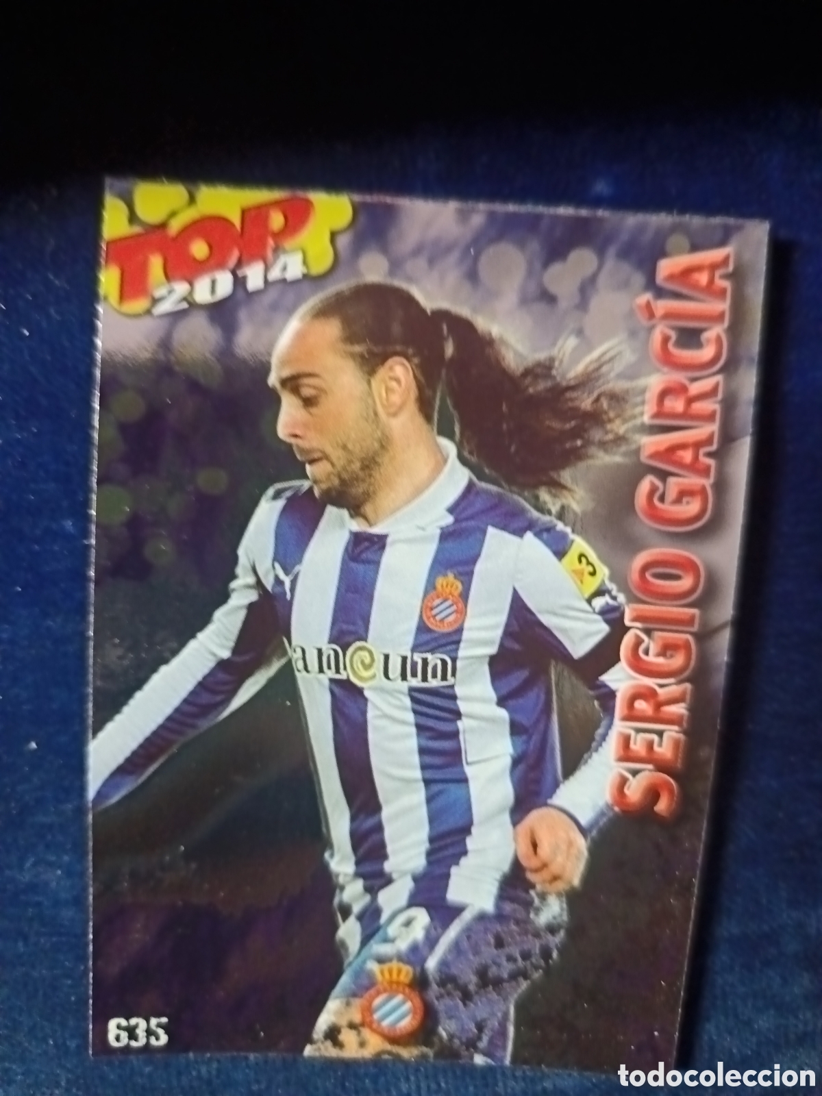 Cromos de f&uacute;tbol: 635 Sergio Garc&iacute;a TOP Liso Azul- MUNDICROMO 2013 2014 13-14