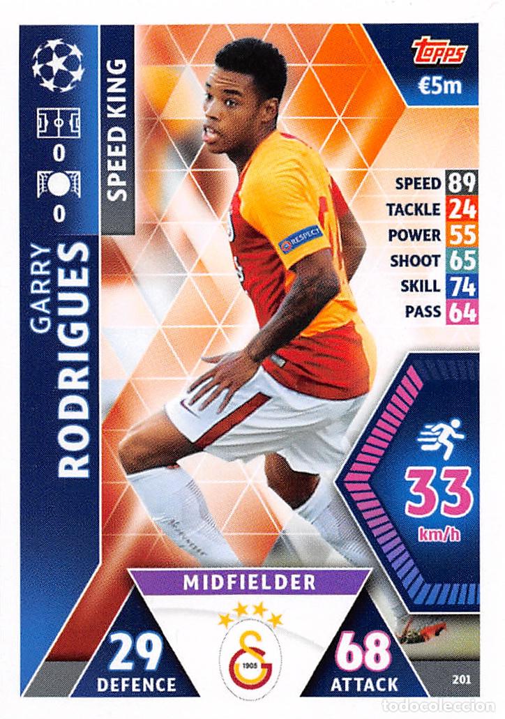 Cromos de f&uacute;tbol: TOPPS MATCH ATTAX UCL (EDICION INDIA) 18/19 2018/2019 #201 GARAY RODRIGUES (GALATASARAY AS)