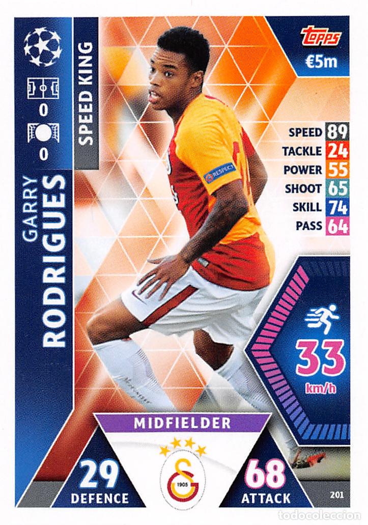 Cromos de f&uacute;tbol: TOPPS MATCH ATTAX UCL (EDICION INDIA) 18/19 2018/2019 #201 GARAY RODRIGUES (GALATASARAY AS)