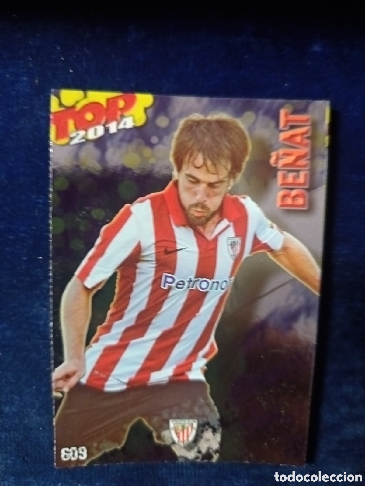 Cromos de f&uacute;tbol: 609 Be&ntilde;at TOP Liso Azul- MUNDICROMO 2013 2014 13-14