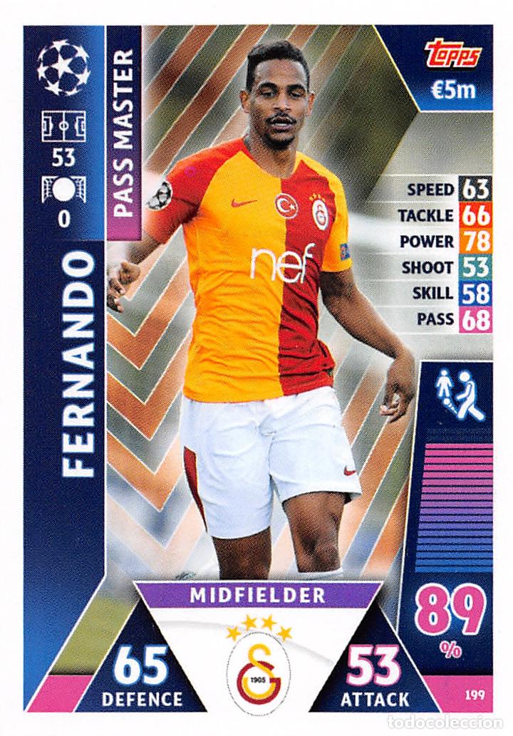 Cromos de f&uacute;tbol: TOPPS MATCH ATTAX UCL (EDICION INDIA) 18/19 2018/2019 #199 FERNANDO (GALATASARAY AS)