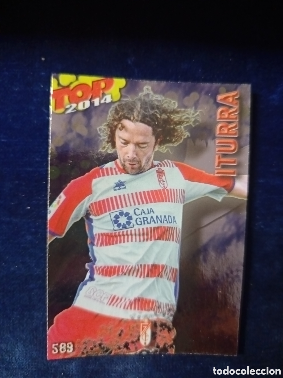 Cromos de f&uacute;tbol: 589 Iturra TOP Liso Azul- MUNDICROMO 2013 2014 13-14