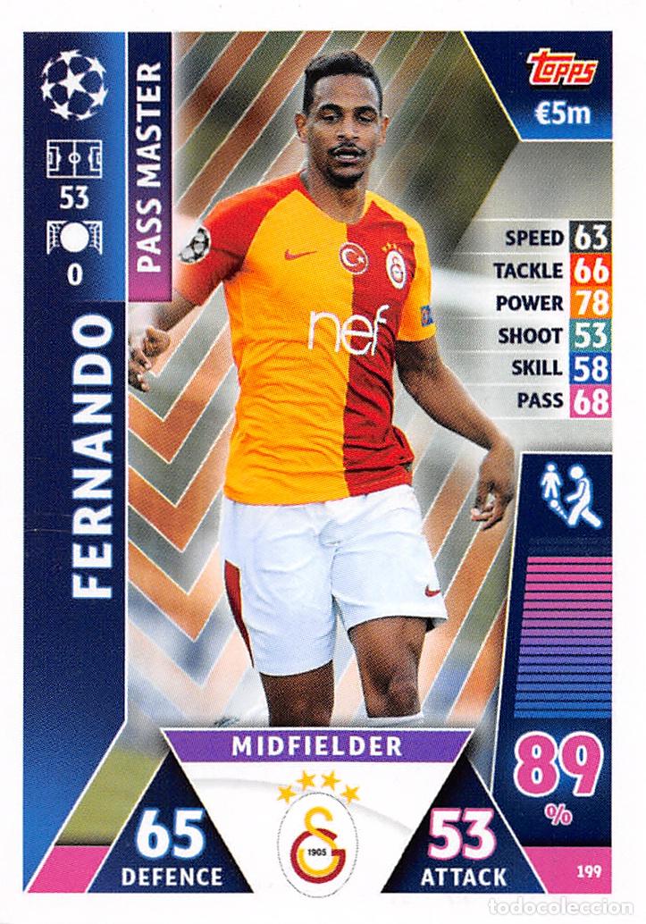 Cromos de f&uacute;tbol: TOPPS MATCH ATTAX UCL (EDICION INDIA) 18/19 2018/2019 #199 FERNANDO (GALATASARAY AS)