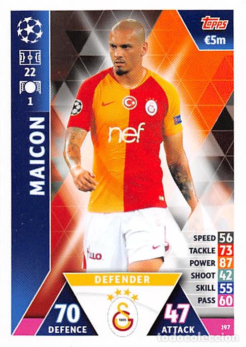 Cromos de f&uacute;tbol: TOPPS MATCH ATTAX UCL (EDICION INDIA) 18/19 2018/2019 #197 MAICON (GALATASARAY AS)