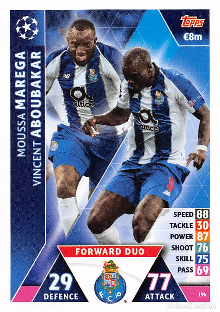 Figurine di Calcio: TOPPS MATCH ATTAX UCL (EDICION INDIA) 18/19 2018/2019 #194 MAREGA / ABOUBAKAR (FC PORTO)
