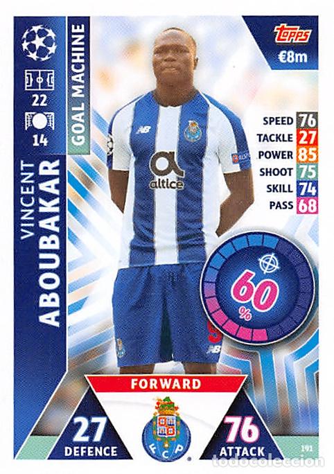 Figurine di Calcio: TOPPS MATCH ATTAX UCL (EDICION INDIA) 18/19 2018/2019 #191 VINCENT ABOUBAKAR (FC PORTO)