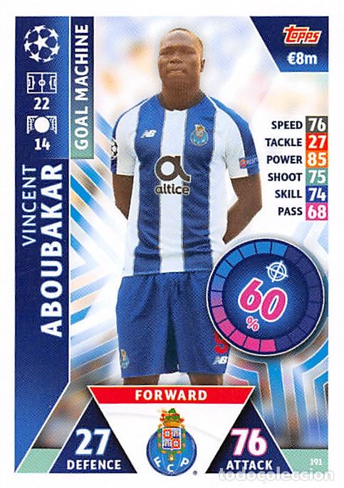 Figurine di Calcio: TOPPS MATCH ATTAX UCL (EDICION INDIA) 18/19 2018/2019 #191 VINCENT ABOUBAKAR (FC PORTO)