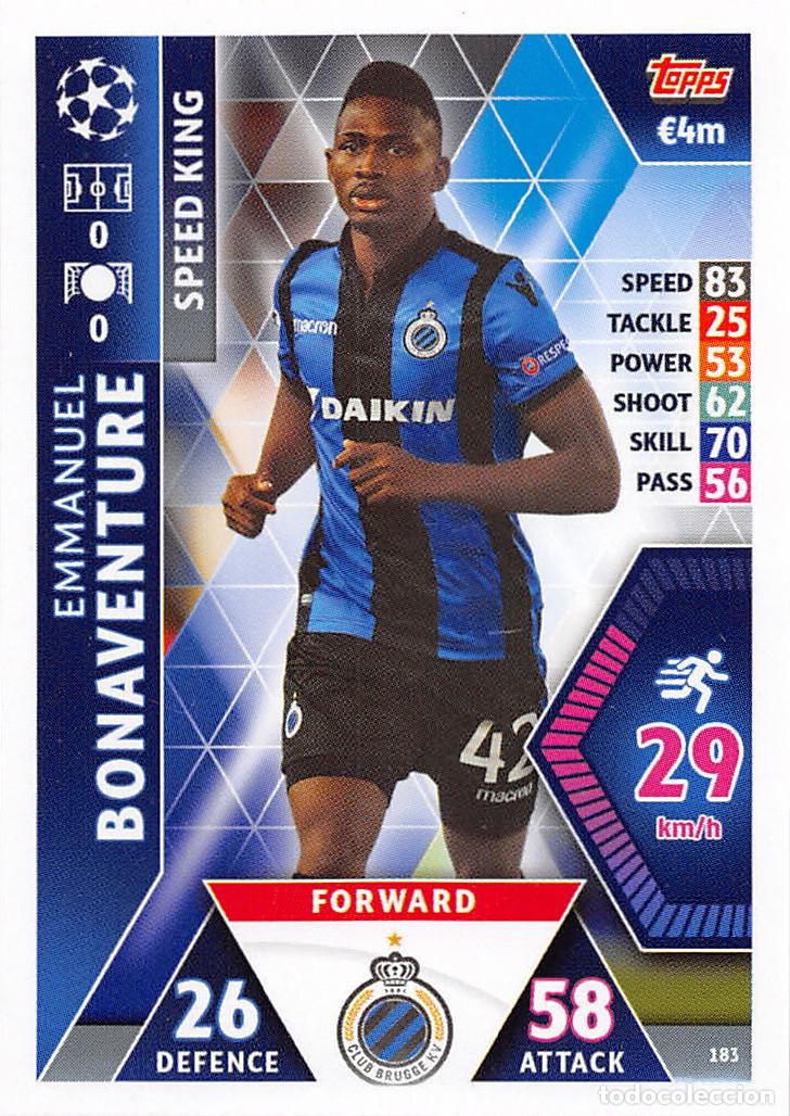 Cartes &agrave; collectionner de Football: TOPPS MATCH ATTAX UCL (EDICION INDIA) 18/19 2018/2019 #183 EMMANUEL BONAVENTURE (CLUB BRUGGE)