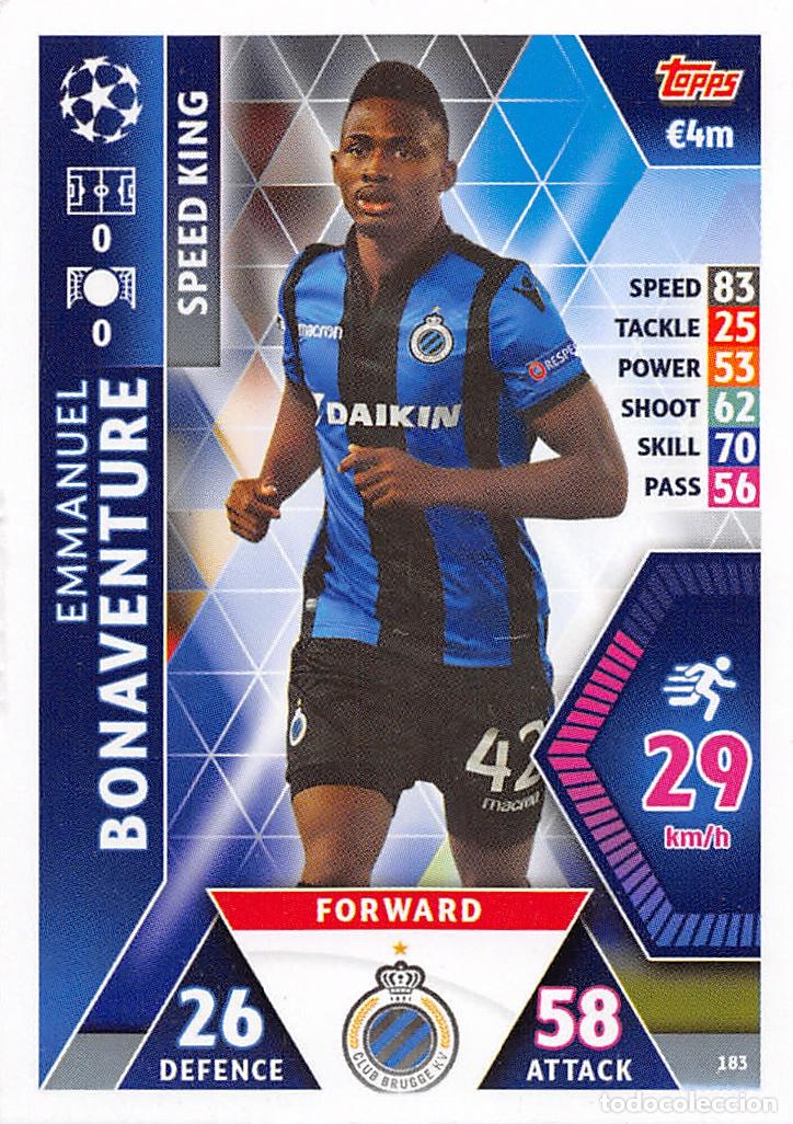 Cartes &agrave; collectionner de Football: TOPPS MATCH ATTAX UCL (EDICION INDIA) 18/19 2018/2019 #183 EMMANUEL BONAVENTURE (CLUB BRUGGE)