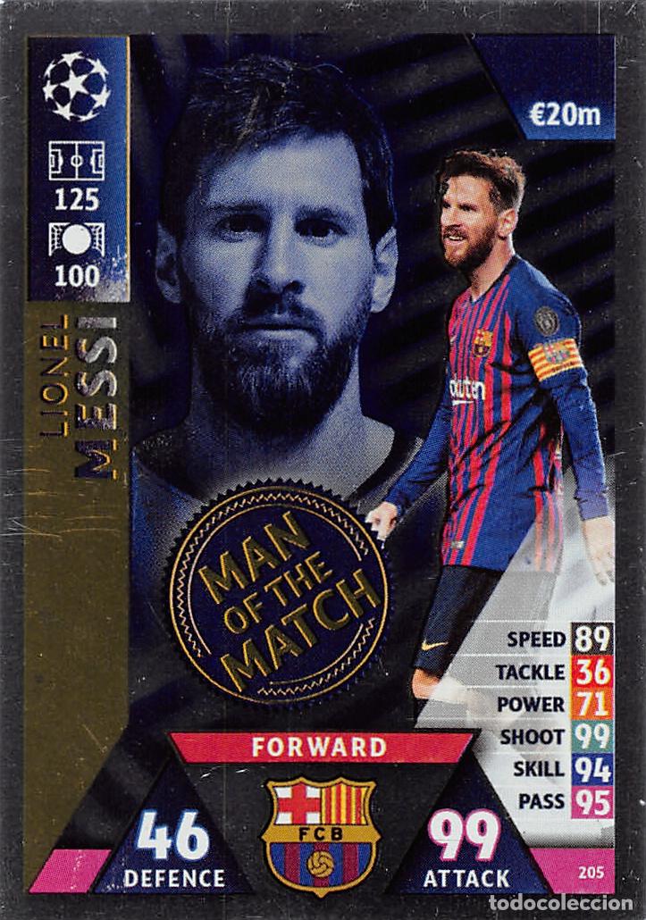 Cromos de f&uacute;tbol: TOPPS MATCH ATTAX UCL (EDICION INDIA) 18/19 2018/2019 #205 LIONEL MESSI (FC BARCELONA) MOTM