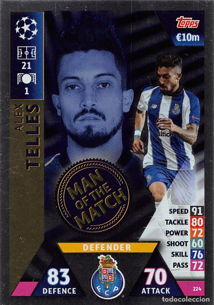 Figurine di Calcio: TOPPS MATCH ATTAX UCL (EDICION INDIA) 18/19 2018/2019 #224 ALEX TELLES (FC PORTO) MOTM