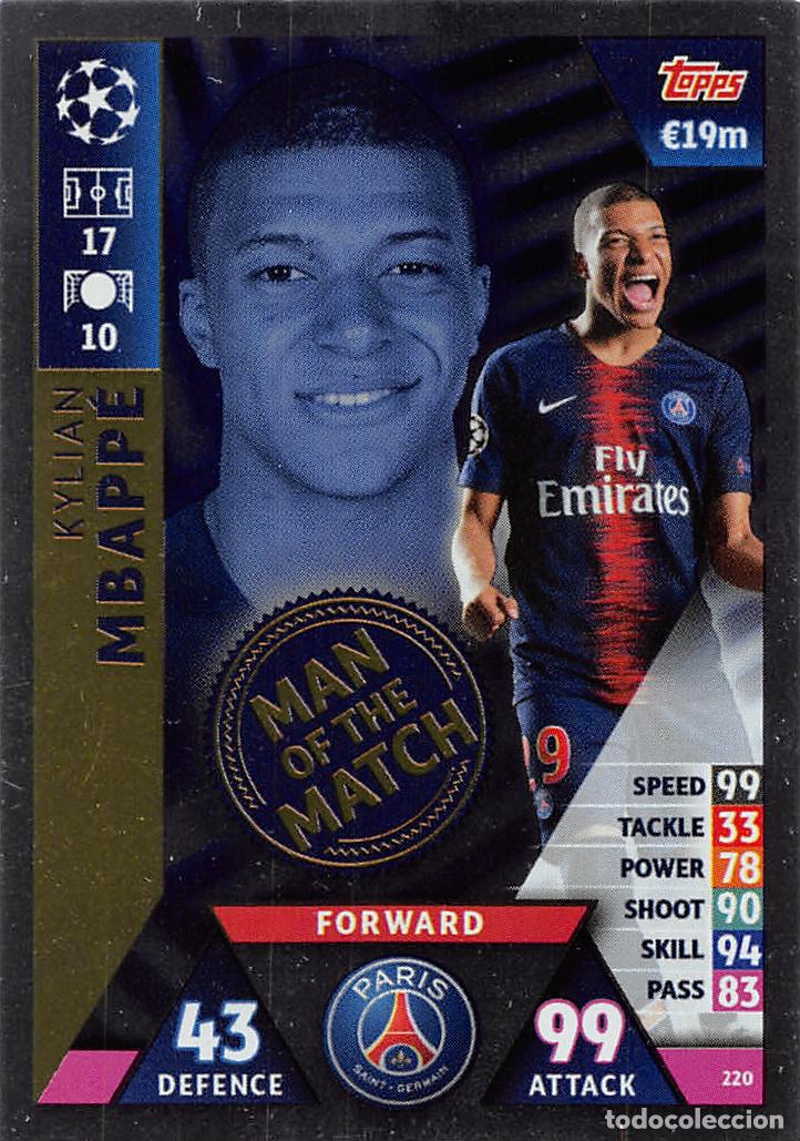 Figurine di Calcio: TOPPS MATCH ATTAX UCL (EDICION INDIA) 18/19 2018/2019 #220 KYLIAN MBAPPE (PARIS SAINT-GERMAIN) MOTM