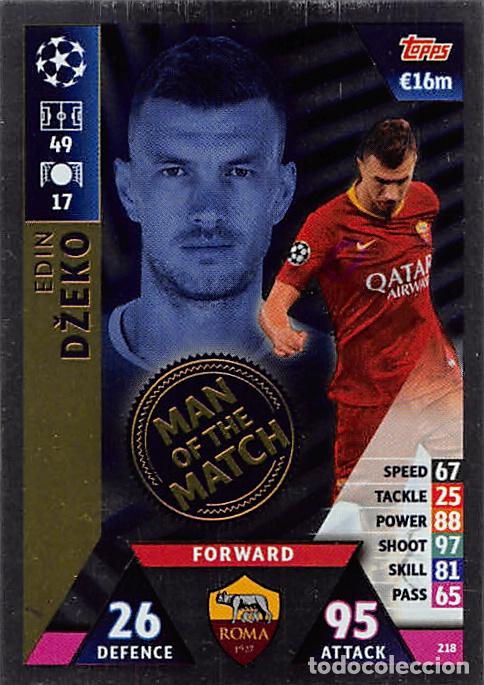Football Stickers: TOPPS MATCH ATTAX UCL (EDICION INDIA) 18/19 2018/2019 #218 EDIN DZEKO (AS ROMA) MOTM