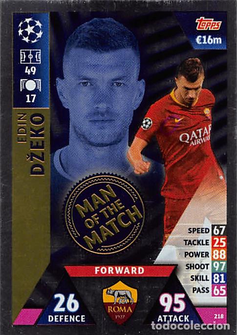 Football Stickers: TOPPS MATCH ATTAX UCL (EDICION INDIA) 18/19 2018/2019 #218 EDIN DZEKO (AS ROMA) MOTM