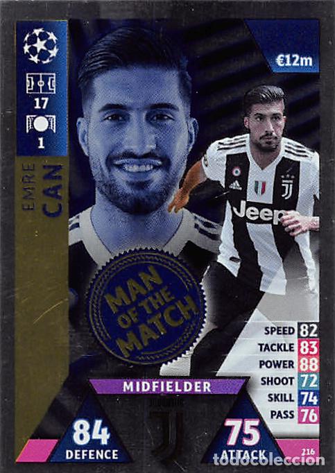 Football Stickers: TOPPS MATCH ATTAX UCL (EDICION INDIA) 18/19 2018/2019 #216 EMRE CAN (JUVENTUS) MOTM