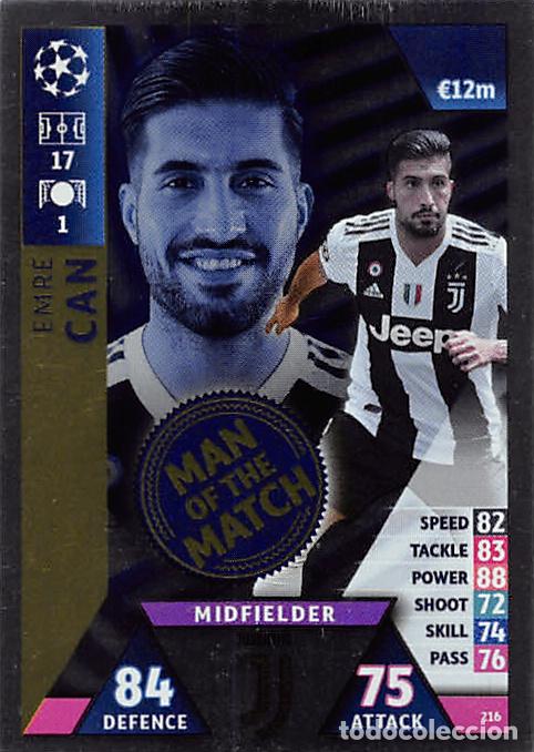 Football Stickers: TOPPS MATCH ATTAX UCL (EDICION INDIA) 18/19 2018/2019 #216 EMRE CAN (JUVENTUS) MOTM