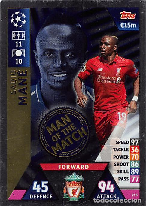 Cromos de f&uacute;tbol: TOPPS MATCH ATTAX UCL (EDICION INDIA) 18/19 2018/2019 #215 SADIO MANE (LIVERPOOL FC) MOTM