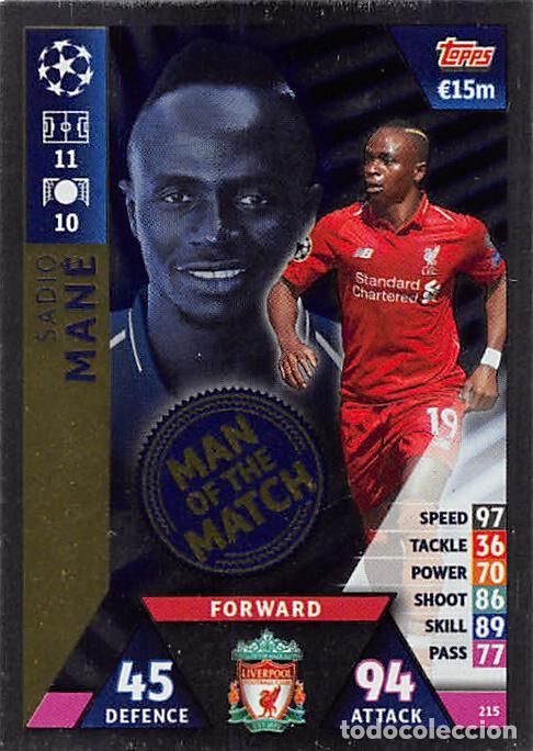 Cromos de f&uacute;tbol: TOPPS MATCH ATTAX UCL (EDICION INDIA) 18/19 2018/2019 #215 SADIO MANE (LIVERPOOL FC) MOTM